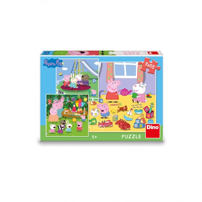 Puzzle Dino Peppa Pig în vacanță