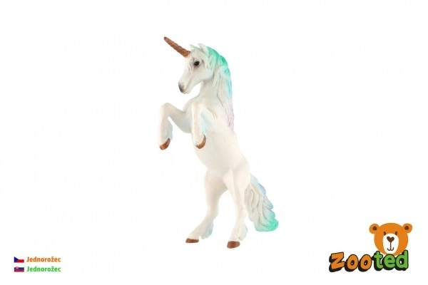 Unicorn Alb-Albastru Din Plastic 18cm