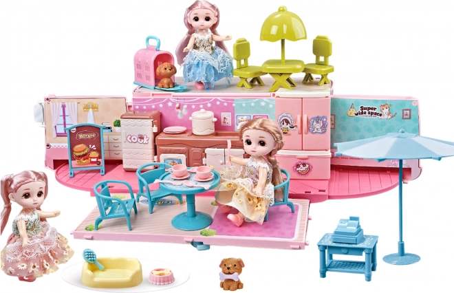 WOOPIE Camper pentru păpuși 2în1 Căsuța XXL