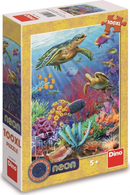 Puzzle strălucitor Dino lumea subacvatică XL 100 piese