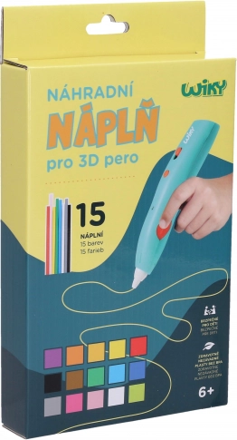 Rezerve pentru pix 3D WIKY – set 15 culori (3 m)