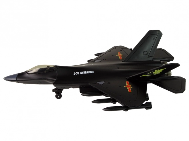 model de avion cu frecare negru 1:72