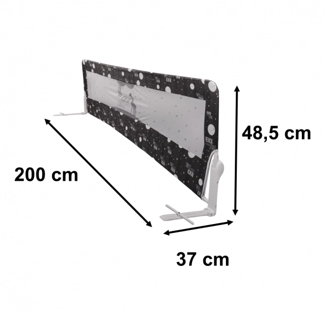 Barieră de protecție pentru pat 200 cm negru