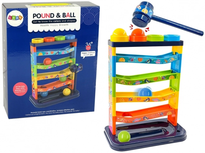 Tobogan colorat cu bile educative zornăitoare