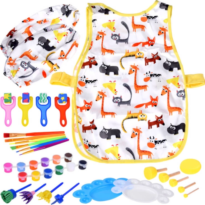 Şorţ colorat cu imprimeu de animale