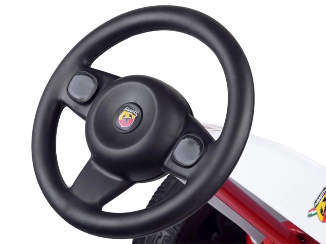 Gokart cu pedale ABARTH cu roți mari și moi – alb