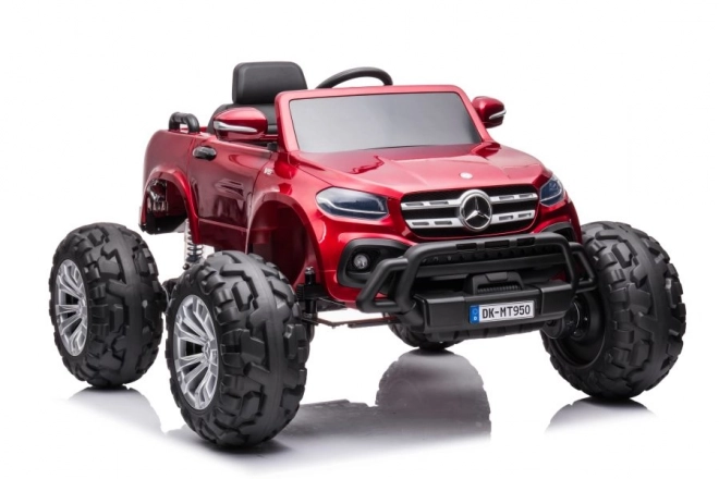 Mașină pe acumulator Mercedes 4x4 vopsită roșu