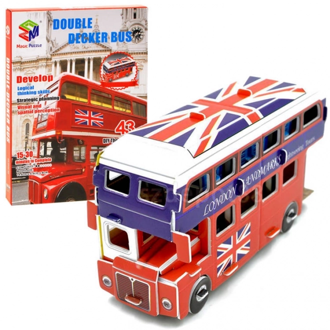 Puzzle 3D autobuz etajat