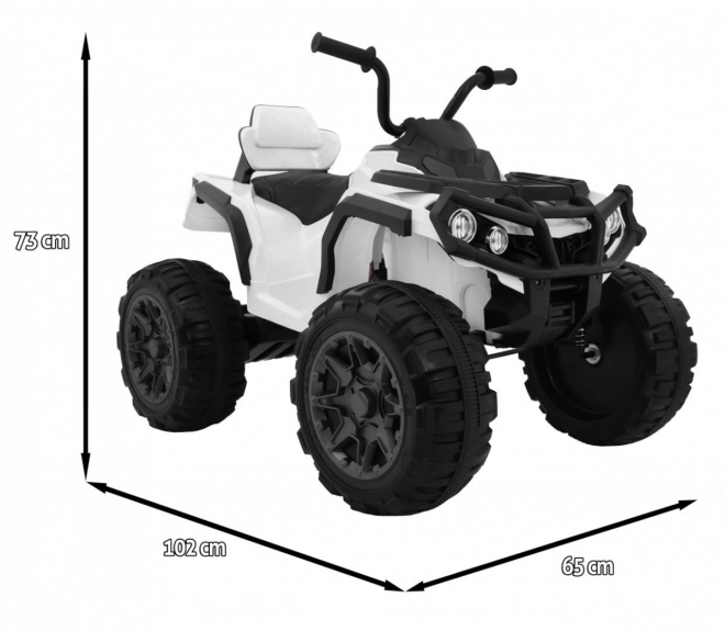 ATV Quad 2,4GHz pe baterie pentru copii Alb + Telecomandă + Roți EVA + Radio MP3 + Pornire gratuită