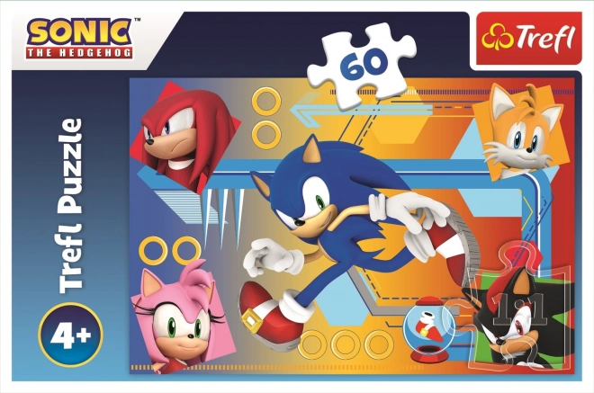 Puzzle 60 piese Sonic în acțiune