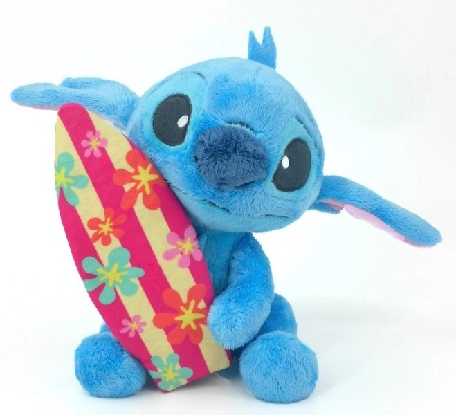 Jucărie de pluș Disney Lilo și Stitch cu placă de surf 25 cm