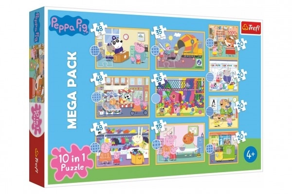 Puzzle Prasátul Peppa 10 în 1