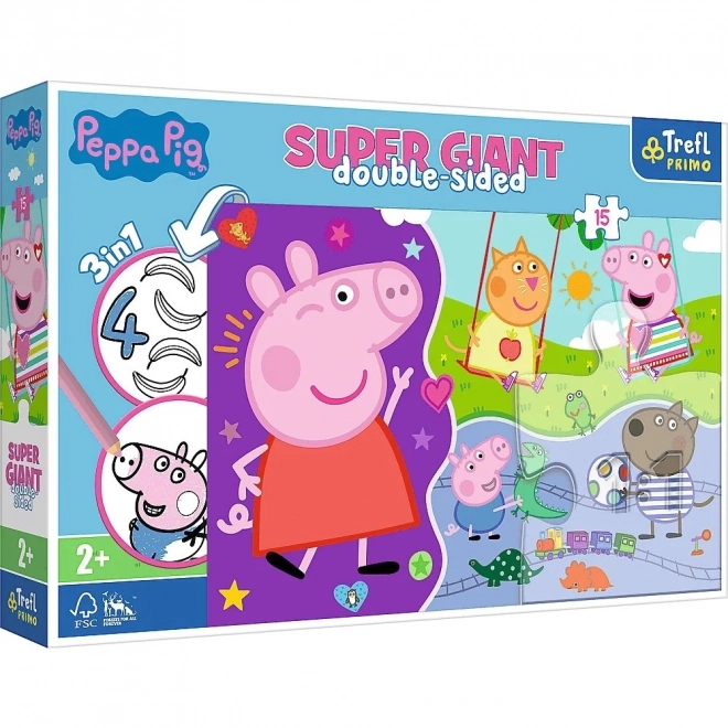 Puzzle cu două fețe Peppa Pig super gigant