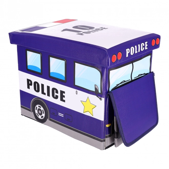 Container pentru jucării cu puf - Mașină de poliție