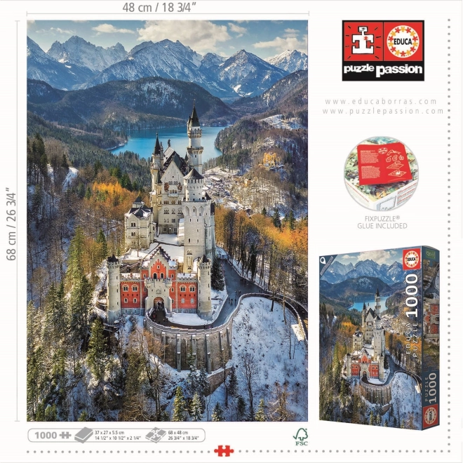 Educa puzzle Castelul Neuschwanstein din aer 1000 piese