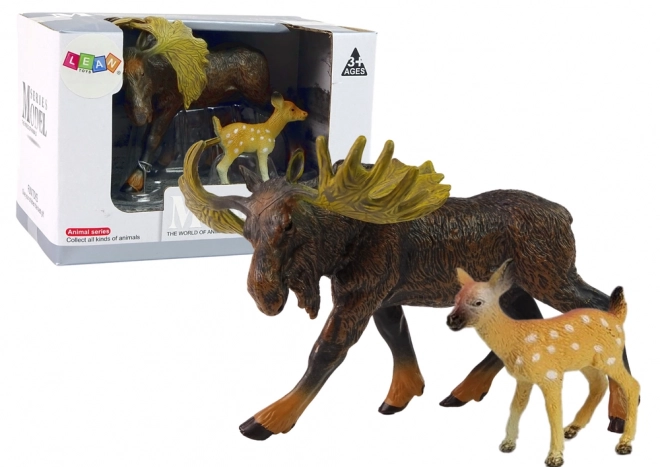 Set figurine elan si caprioara animale salbatice