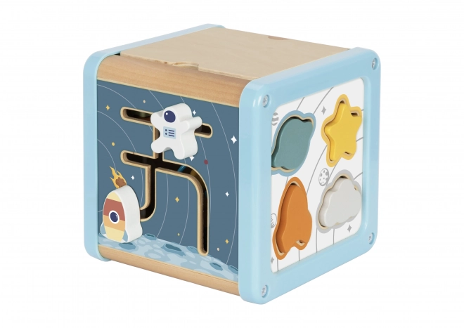 Cub de Activități din Lemn Tooky Toy Spațiu Sortator Labirint