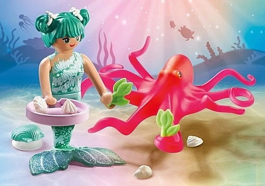 Set de figurine Princess Magic - Sirenă cu caracatiță care își schimbă culoarea