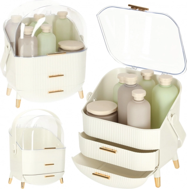organizer cosmetic alb cu sertare