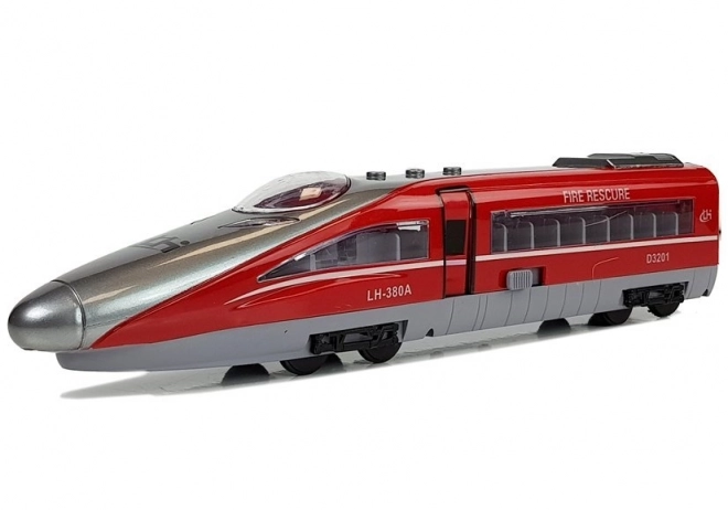 Tren Pendolino cu tragere roșu cu sunet și lumini