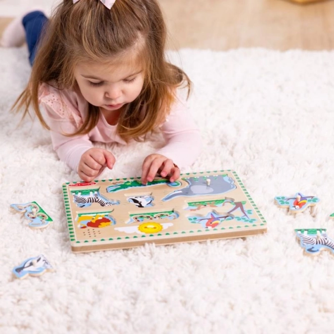 Melissa & Doug puzzle din lemn cu sunete