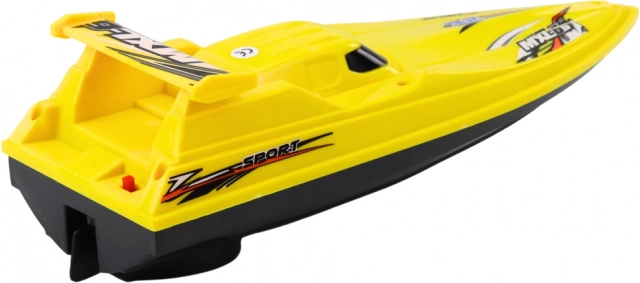 Barcă cu motor galbenă propulsată de baterie