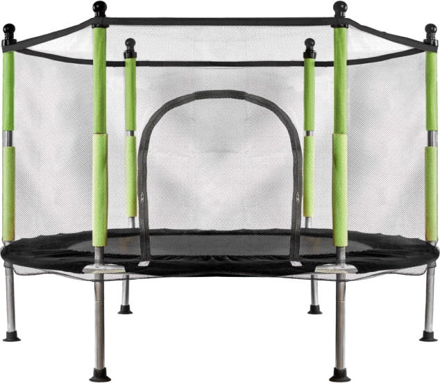 trambulină de grădină pentru copii cu plasă verde 140 cm