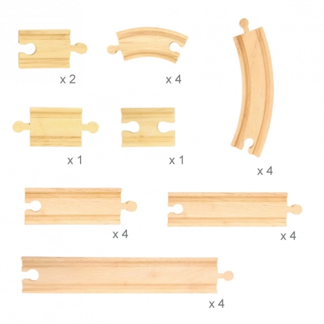 Set de șine de lemn 24 piese Bigjigs Rail