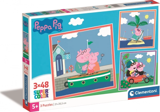 Puzzle Peppa Pig 3x48 piese de la Clementoni