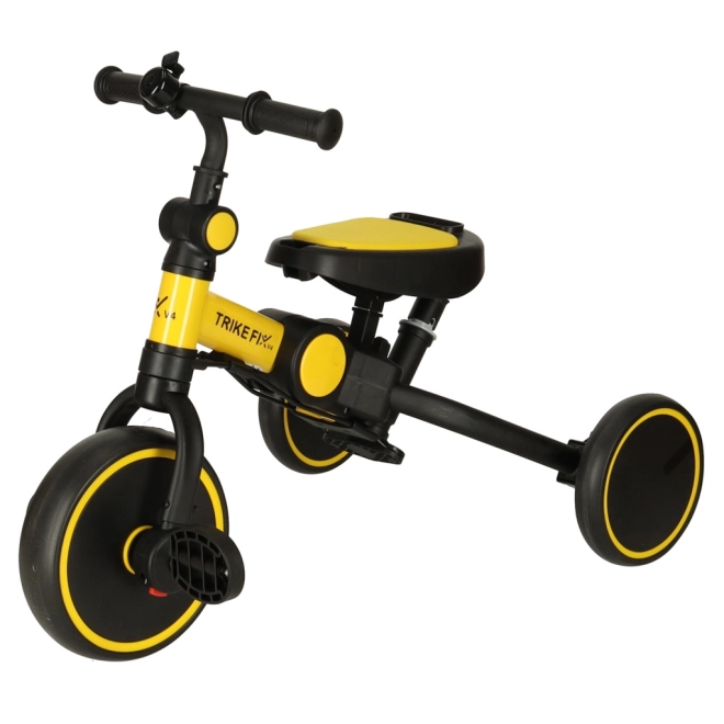 Tricicletă multifuncțională cu copertină Trike Fix V4 – Galben-negru