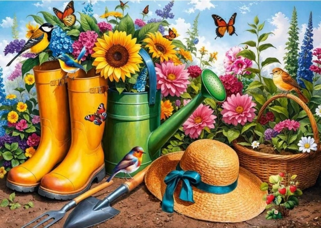 Puzzle Cizmele Aurii în grădină 1000 piese