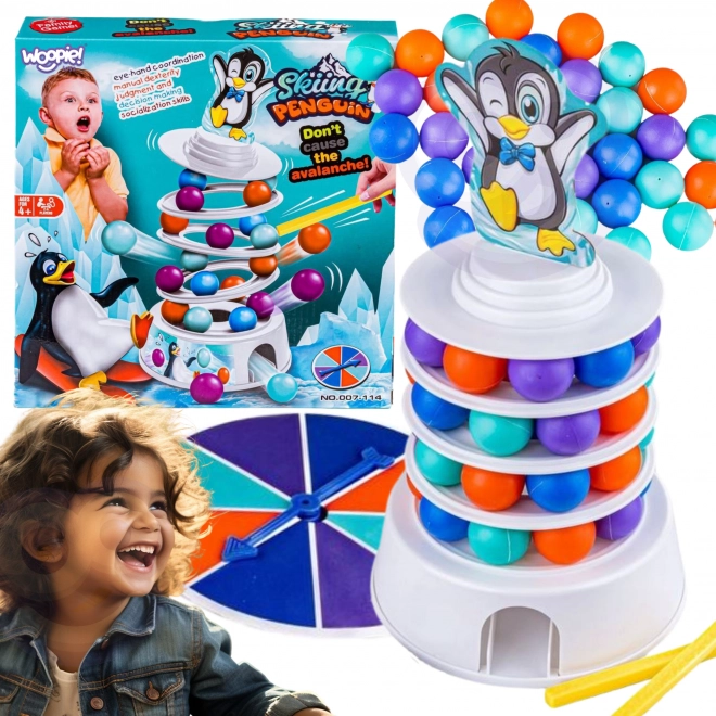 Jocul Woopie de dexteritate Pinguin pe turn