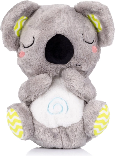 Jucărie de pluș care „respiră” cu muzică CHIPOLINO koala verde/gri