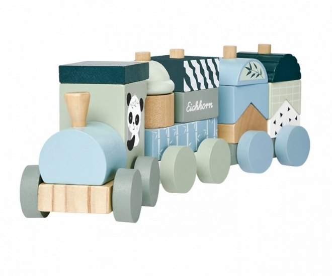 Cuburi de tren din lemn Eichhorn