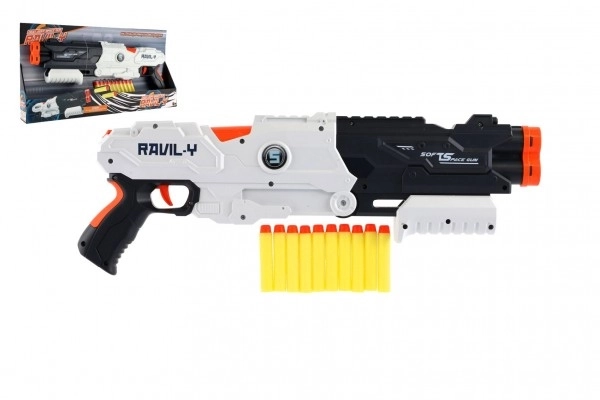 Pistolă/Broască de joc cu gloanțe din spumă 45cm + 10 gloanțe din spumă