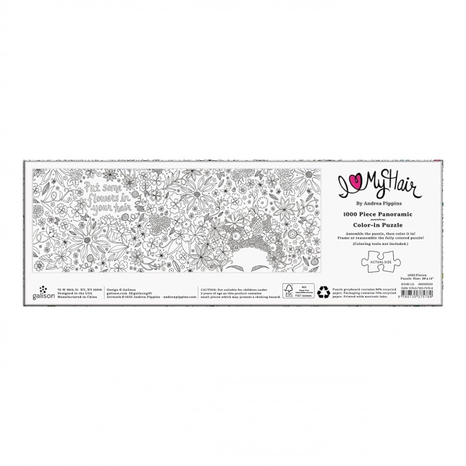 Puzzle panoramic de colorat Flori în păr 1000 piese