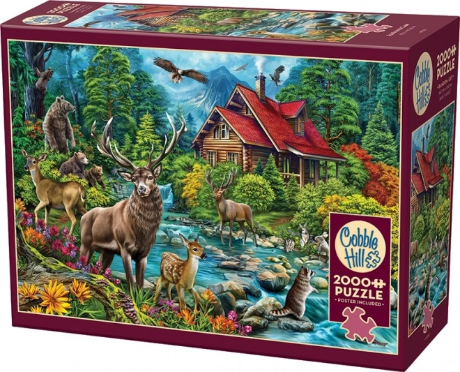 Puzzle Cabana cu acoperiș roșu 2000 piese COBBLE HILL