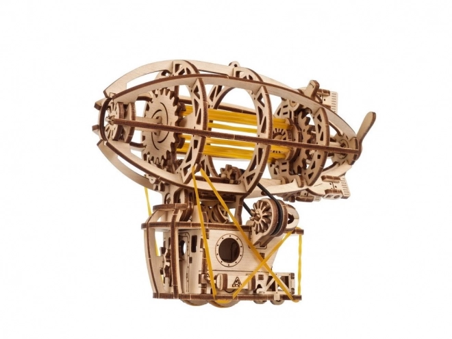 Puzzle 3D din lemn mecanic Ugears - Aeronavă Steampunk