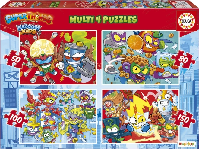 Educa Puzzle Superthings set progresiv 4 în 1