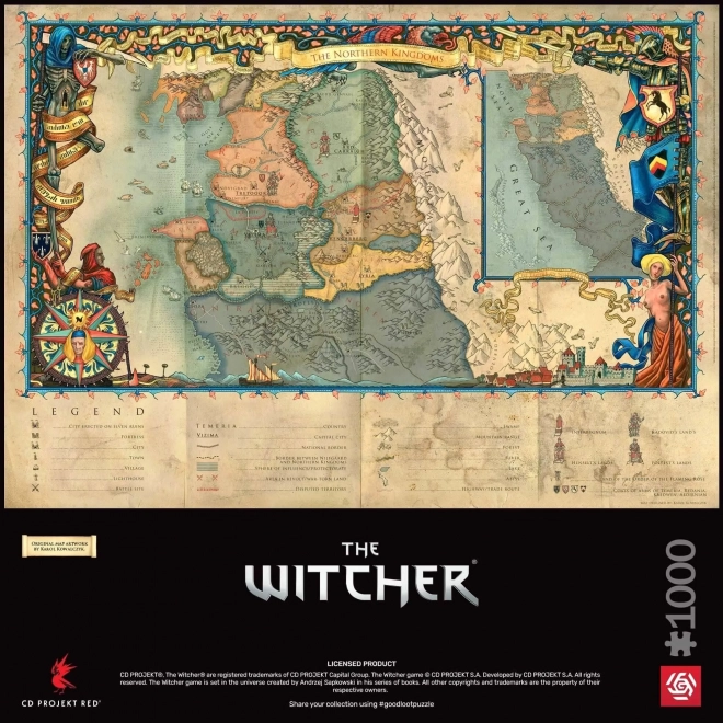 Puzzle The Witcher: regatele din nord 1000 piese