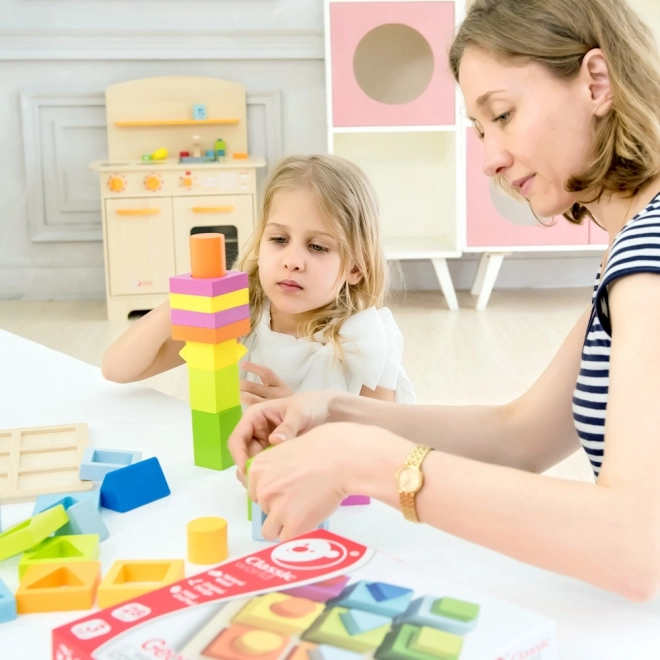 Joc educativ din lemn Montessori 5 în 1: Potrivire a formelor și numărare