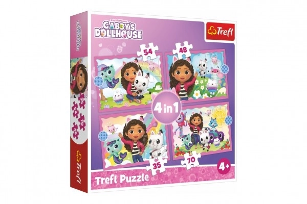 Puzzle 4 in 1 aventurile lui Gabi Casa Pisicilor Gabi