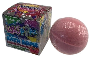 Bila efervescentă pentru baie cu aromă de zmeură Lollipopz