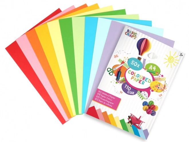 Set hârtie colorată A4 50 bucăți