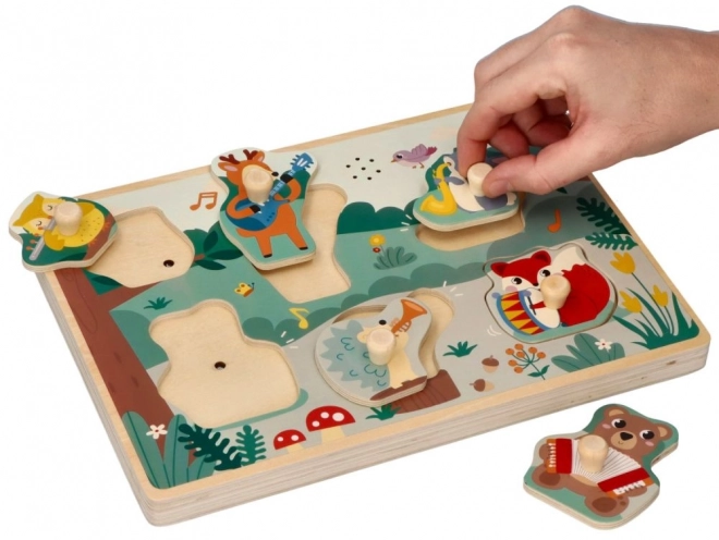 Puzzle sonore cu instrumente muzicale