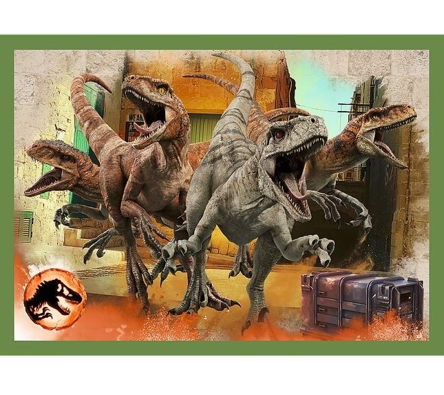 Puzzle 4 în 1 Dinozauri periculoși Jurassic World