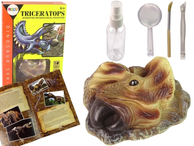 set educațional săpături triceratops dinozaur