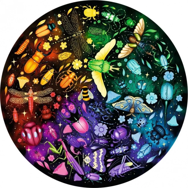 Puzzle rotund Cercul culorilor: Lumea insectelor 500 piese