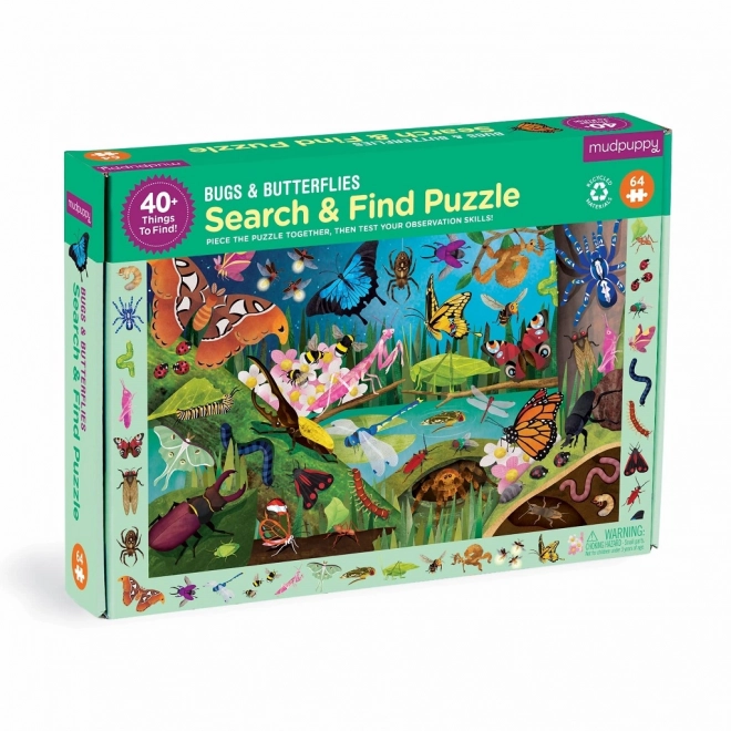 Puzzle Brouci și Fluturi 64 piese