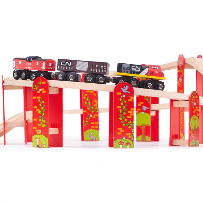 Set de șine cu mai multe niveluri Bigjigs Rail